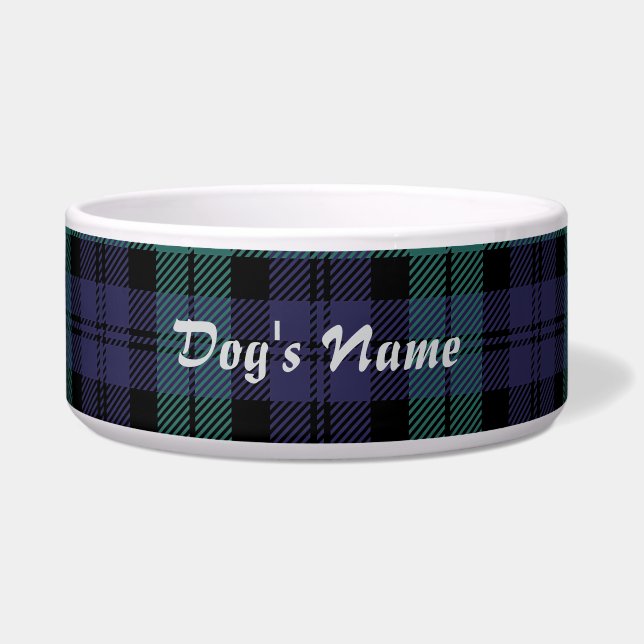 Écuelle Personnaliser Blue + Vert Classic Plaid Grand Chie (Devant)