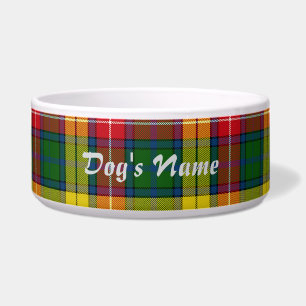 Écuelle Personnaliser Jaune Rouge Vert Plaid Grand Chien