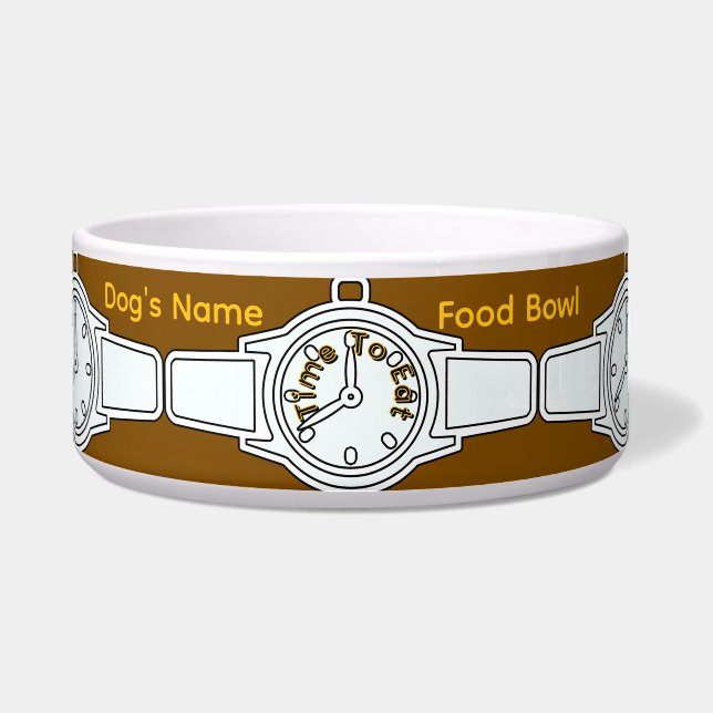 Écuelle Personnaliser le nom du chien Heure de manger de l (Devant)