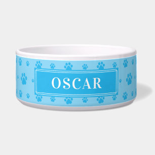 Écuelle Personnalisez votre nom de chien SkyBlue Paws Cera