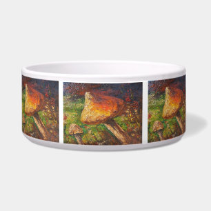 Écuelle Pet Bowl Ann Hayes Peinture Champignons