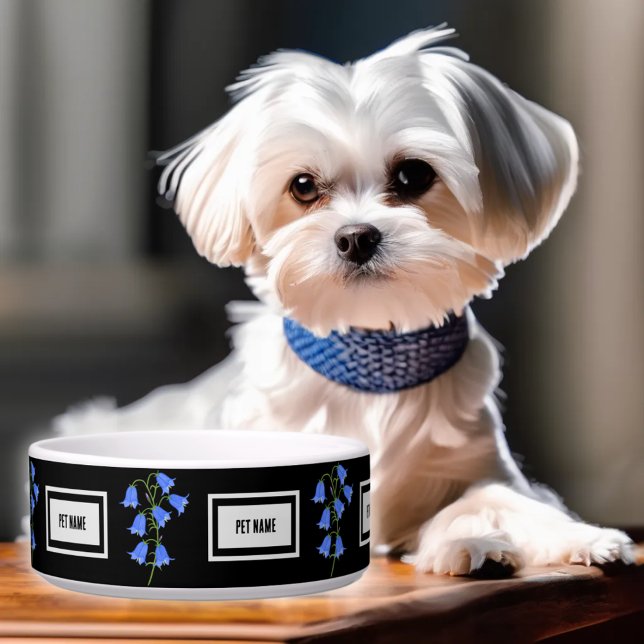 Écuelle Pet Bowl Avec De Belles Cellules Bleues Et Texte (Créateur téléchargé)