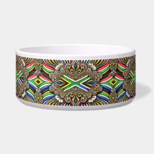 Écuelle Pet Bowl avec des couleurs sud-africaines Résumé D