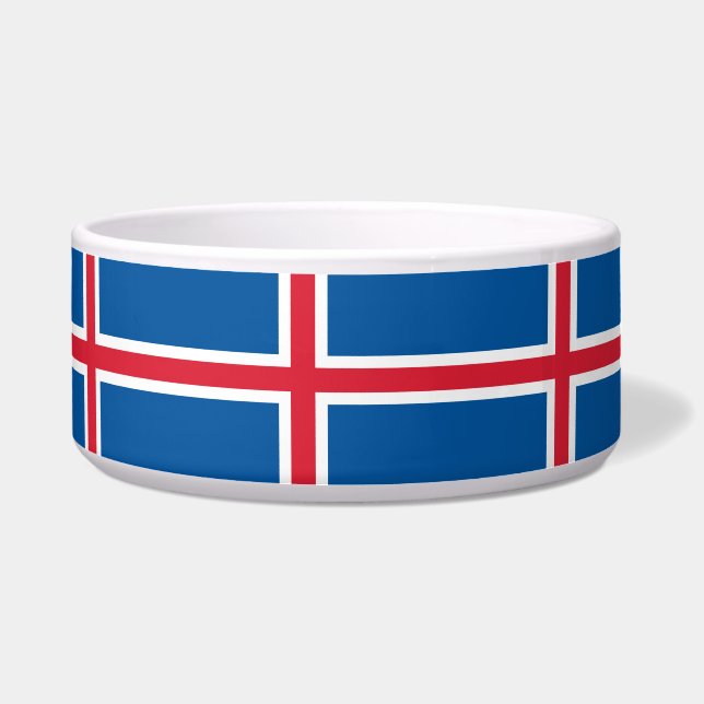 Écuelle Pet Bowl avec drapeau d'Islande (Devant)