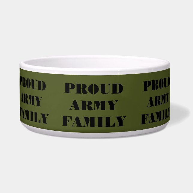 Écuelle Pet Bowl Fier Armée Famille (Devant)