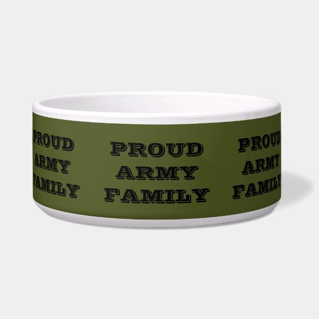Écuelle Pet Bowl Fier Armée Famille (Devant)