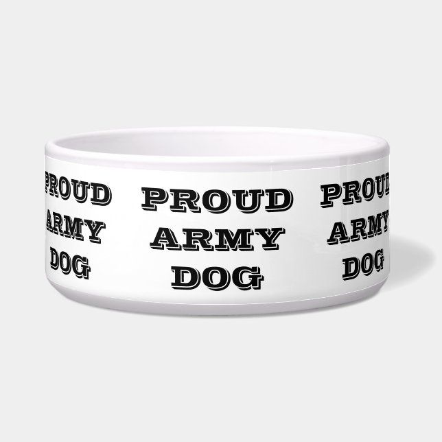 Écuelle Pet Bowl Fier chien de l'armée (Devant)