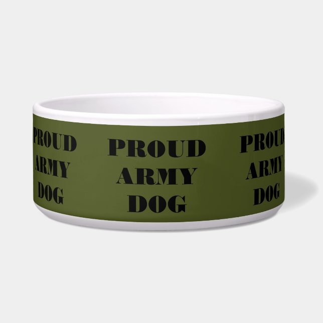Écuelle Pet Bowl Fier chien de l'armée (Devant)