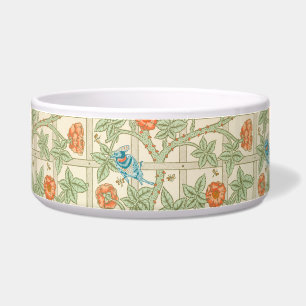 Écuelle Pet Bowl Floral Garden Trellis Motif avec oiseaux