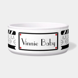 Écuelle Pet Bowl Grand noir/blanc "FEED ME HANGRY"