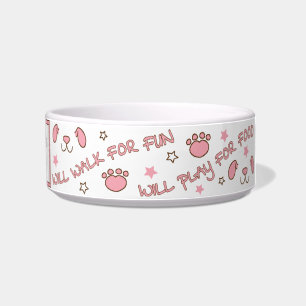 Écuelle Pet DOG Medium Bowl "Will Walk for Fun"