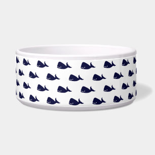 Écuelle Petit motif mignon de baleine de bleu marine sur