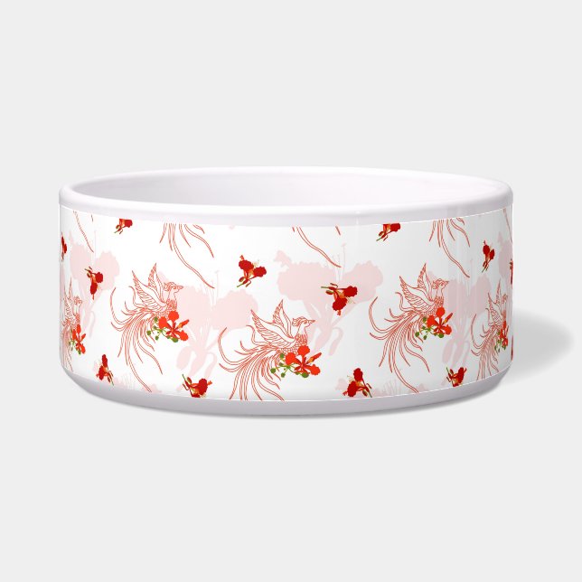 Écuelle Phoenix Oiseau Et Phoenix Fleur Motif Sans Faille (Devant)