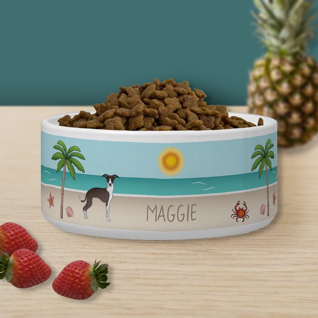 Écuelle Phoque Et Chien Blanc Iggy À La Plage Tropicale D' (Créateur téléchargé)