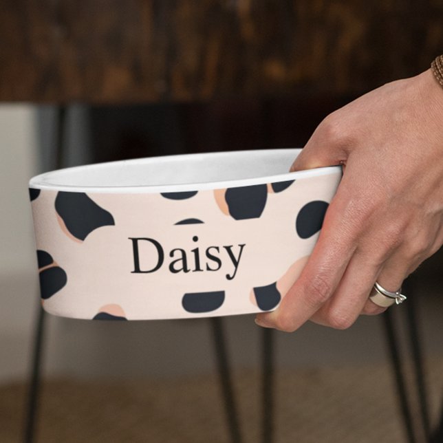 Écuelle Photo de chien Empreinte de léopard personnalisée  (Créateur téléchargé)