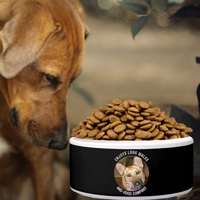 Écuelle Photo personnalisée Noir Tan Allemand Berger Citat (Custom Photo Black Tan German Shepherd Quote Pet Bowl)