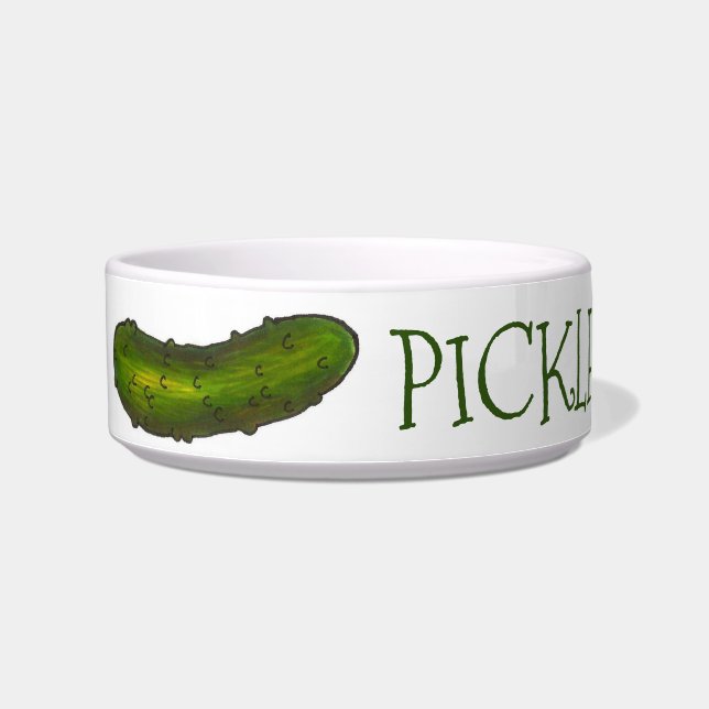 Écuelle Pickles le chien cornichon à l'aneth personnalisé (Gauche)