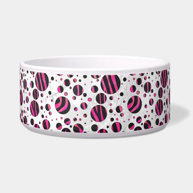 Écuelle Piloka Dot Zebra noir et rose chaud (Droite)