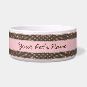 Écuelle Pink and Brown Dot Pet Bowl