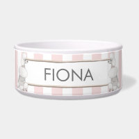 Pink and White Stripes Personnalisé Pet Bowl