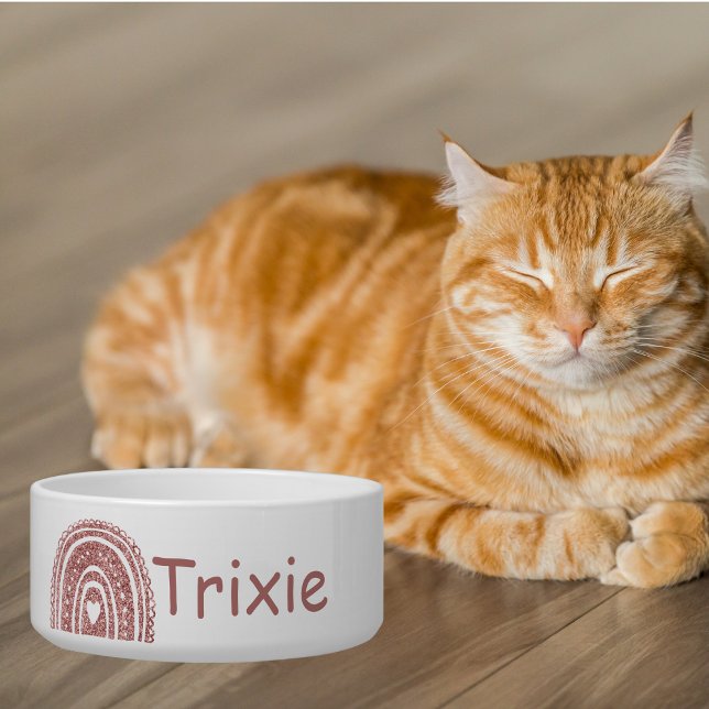 Écuelle Pink Boho Rainbow Monogram Alimentation pour anima (Créateur téléchargé)