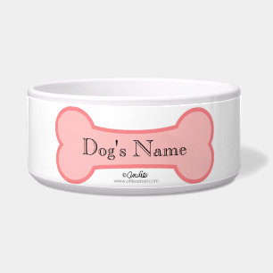 Écuelle Pink Bone Personnalisé Chien Bowl