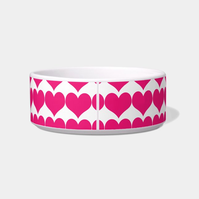 Écuelle Pink Coeurs mignons Motif bol de chat (Dos)