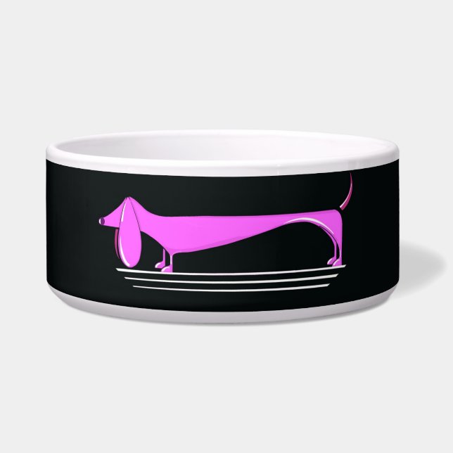 Écuelle Pink Dachshund Motif pour animaux (Devant)