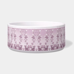Écuelle Pink Floral Folial Céramique Pet Bowl