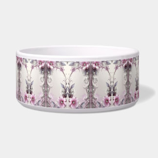 Écuelle Pink Floral Frame Pet Bowl