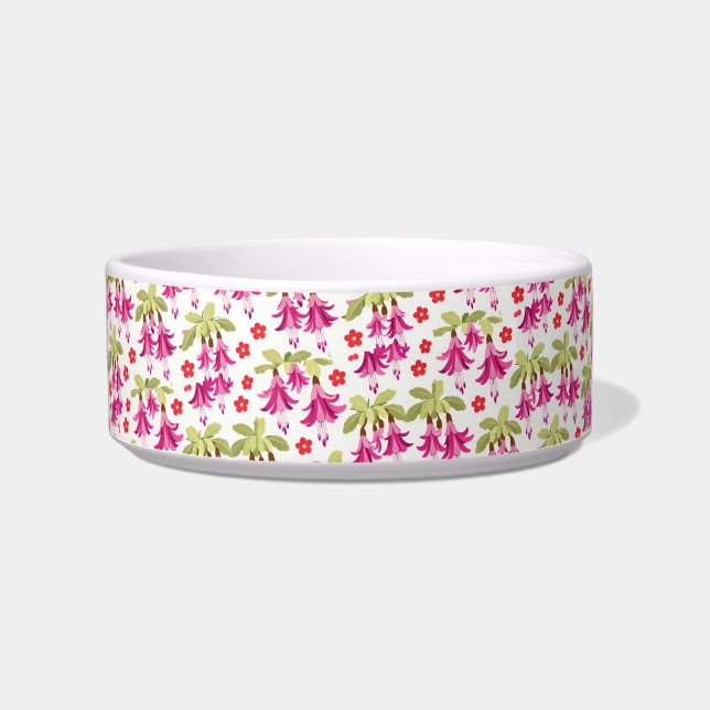 Écuelle Pink Fuchsia Floral Pattern – Retro Botanical (Devant)