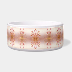 Écuelle Pink Golden Feuilles Floral Céramique Pet Bowl