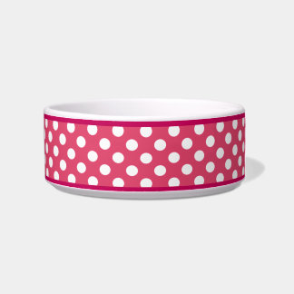 Écuelle Pink Polka Dot Motif petit bol de chien en céramiq