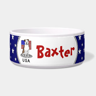Écuelle Pit Bull américain USA drapeau (lt brindle blanc 3