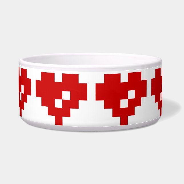 Écuelle Pixel Coeur 8 bits Amour (Devant)