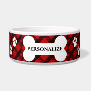 Écuelle Plaque rouge et noire - Bowl pour animaux