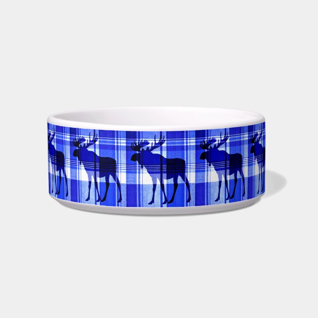 Écuelle plat d'orignal bleu rustique (Gauche)