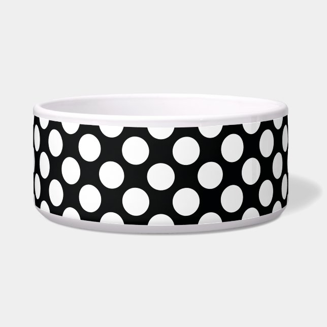 Écuelle Pointe Polka (noir et blanc) Toute taille personna (Devant)