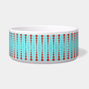 Écuelle Points rouges et turquoise rétro Pet Bowl
