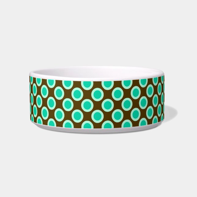 Écuelle Points tournés vers l'arrière, brun et turquoise (Gauche)