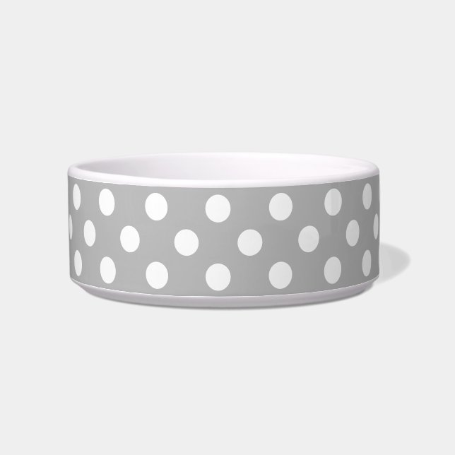Écuelle Pois blancs sur Chrome Grey Arrière - plan (Gauche)