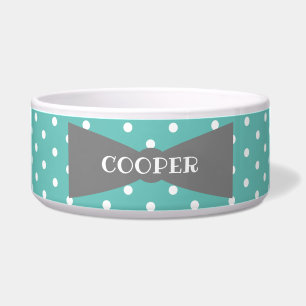 Écuelle Pois Bowtie céramique personnalisée Pet Bowl
