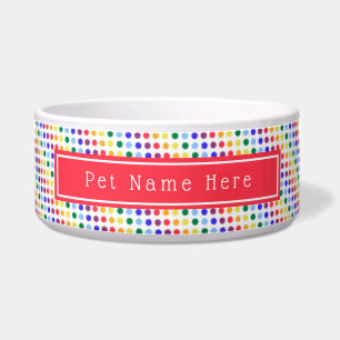 Écuelle Pois Red Rainbow brillants Personnalisés