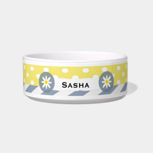 Écuelle Poisson Pointe Floral Personnalisé Chien Bowl