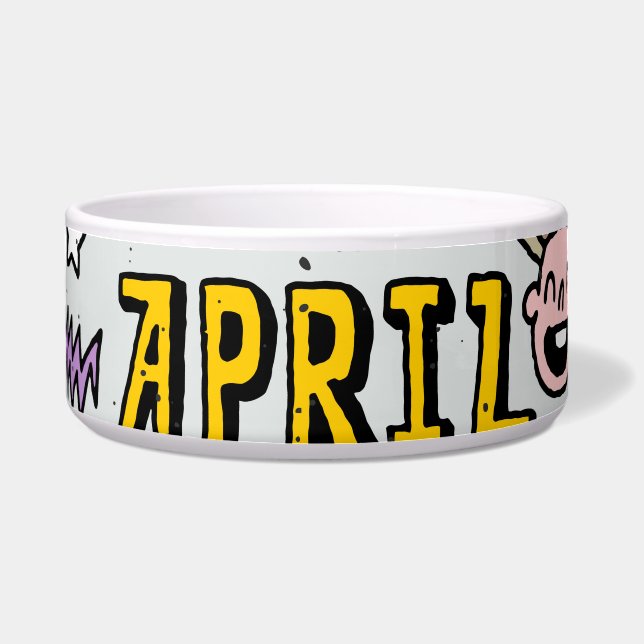 Écuelle Poissons d'avril : ensemble de gribouillis colorés (Devant)