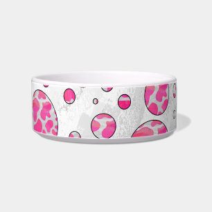 Écuelle Poka Dot Vache rose et blanc
