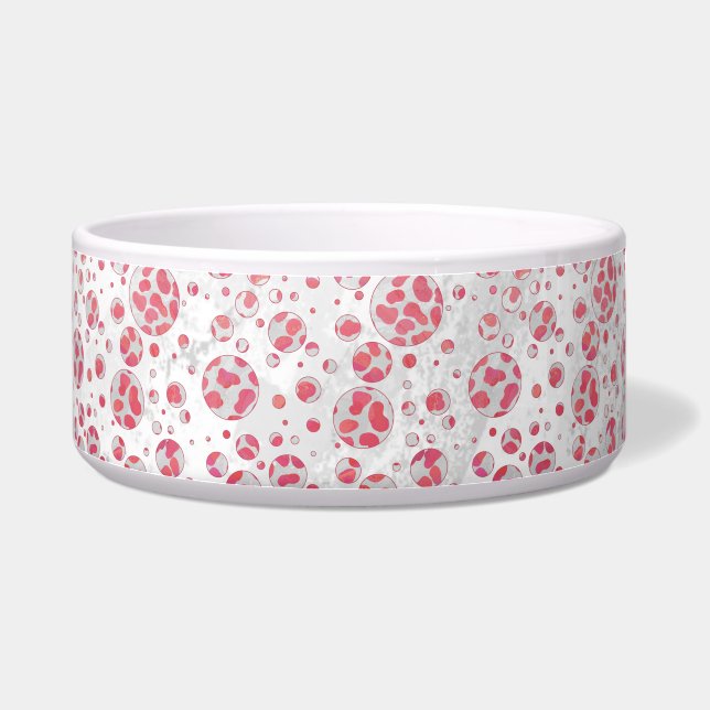 Écuelle Polka Dot Dalmatie rose et blanc (Droite)