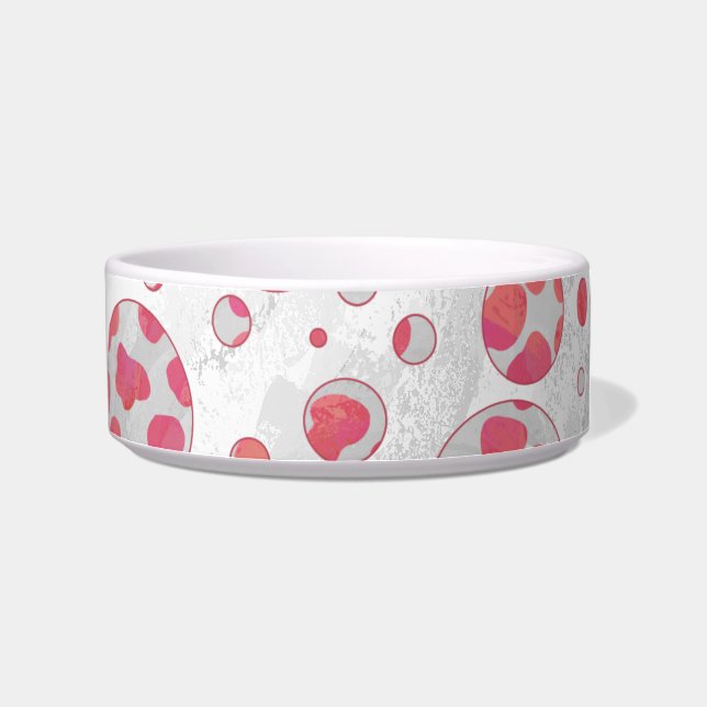 Écuelle Polka Dot Dalmatie rose et blanc (Droite)