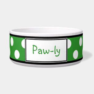 Écuelle Polka Dot Green Personnalisé Dog Bowl