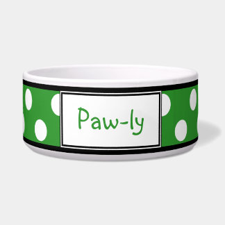 Écuelle Polka Dot Green Personnalisé Dog Bowl